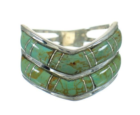 Genuine Sterling Silver Turquoise Inlay Ring Size 6-1/4 RX85227